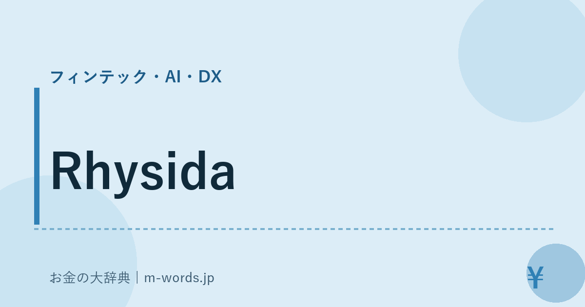 Rhysida｜フィンテック・AI・DX｜お金の大辞典
