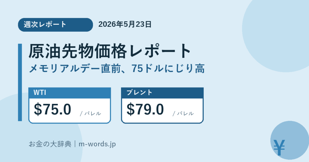 原油先物価格2026年の推移｜1年前・5年前と徹底比較（2026年5月23日時点） アイキャッチ